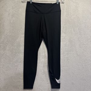Nike One Swoosh Dri-Fit 7/8 Mid Rise Leggings Women's Medium Activewear Black